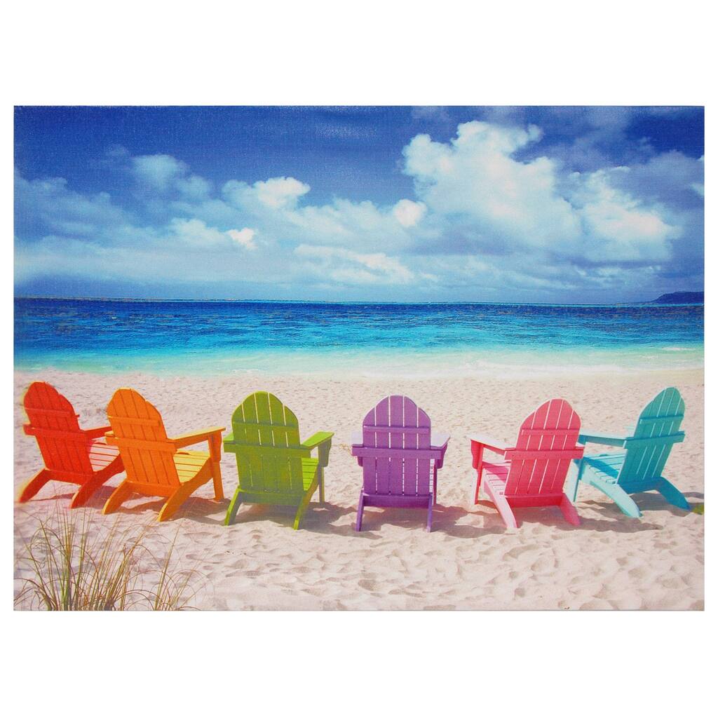 Handmade Beach Chairs Canvas Wall Art