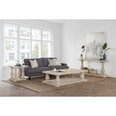 Wilson Antique White Reclaimed Pine Square Side Table by Kosas Home