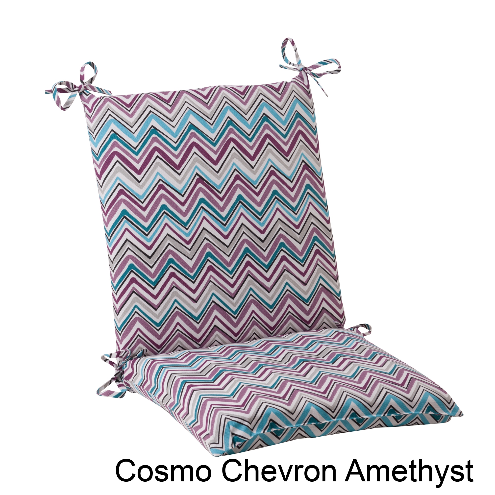 Pillow Perfect Outdoor Cosmo Chevron Squared Chair Cushion