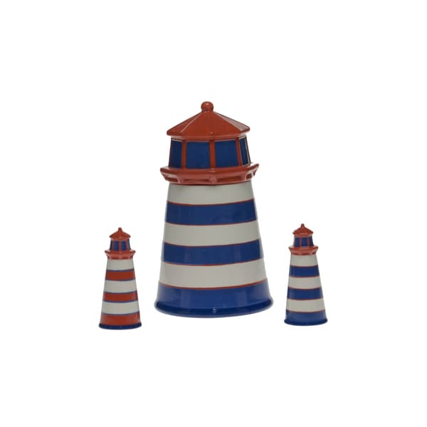 Certified International Lighthouse 3D Cookie Jar and Shaker Set