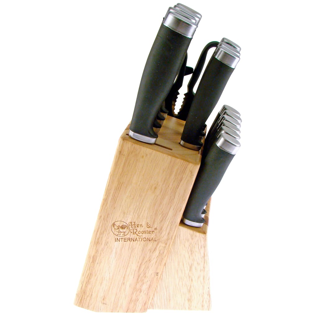 Hen & Rooster 14-piece Kitchen Set with Wood Block