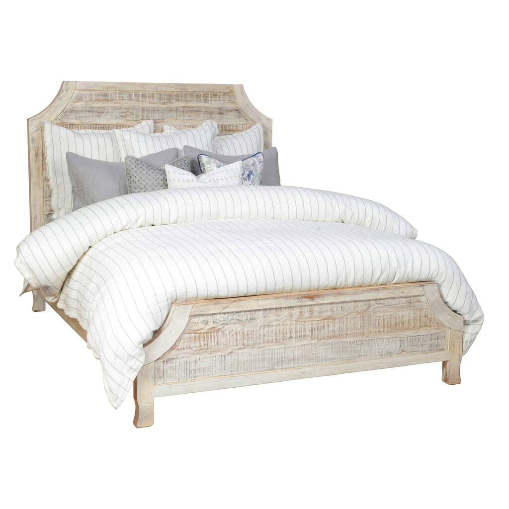 Cosmo Rustic Antique White Wood Bed by Kosas Home