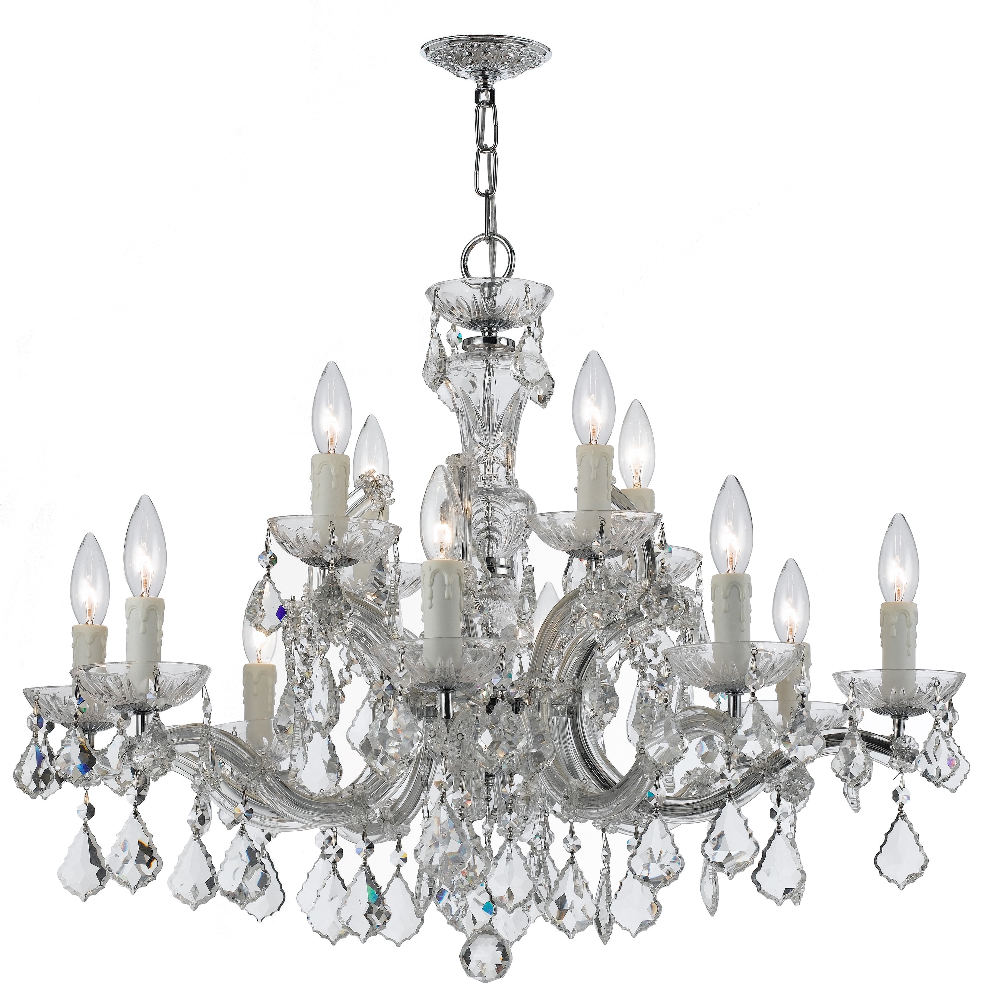 Crystorama Maria Theresa Collection 12-light Chrome/ Crystal Chandelier - Chandeliers For Bedrooms by Overstock.com
