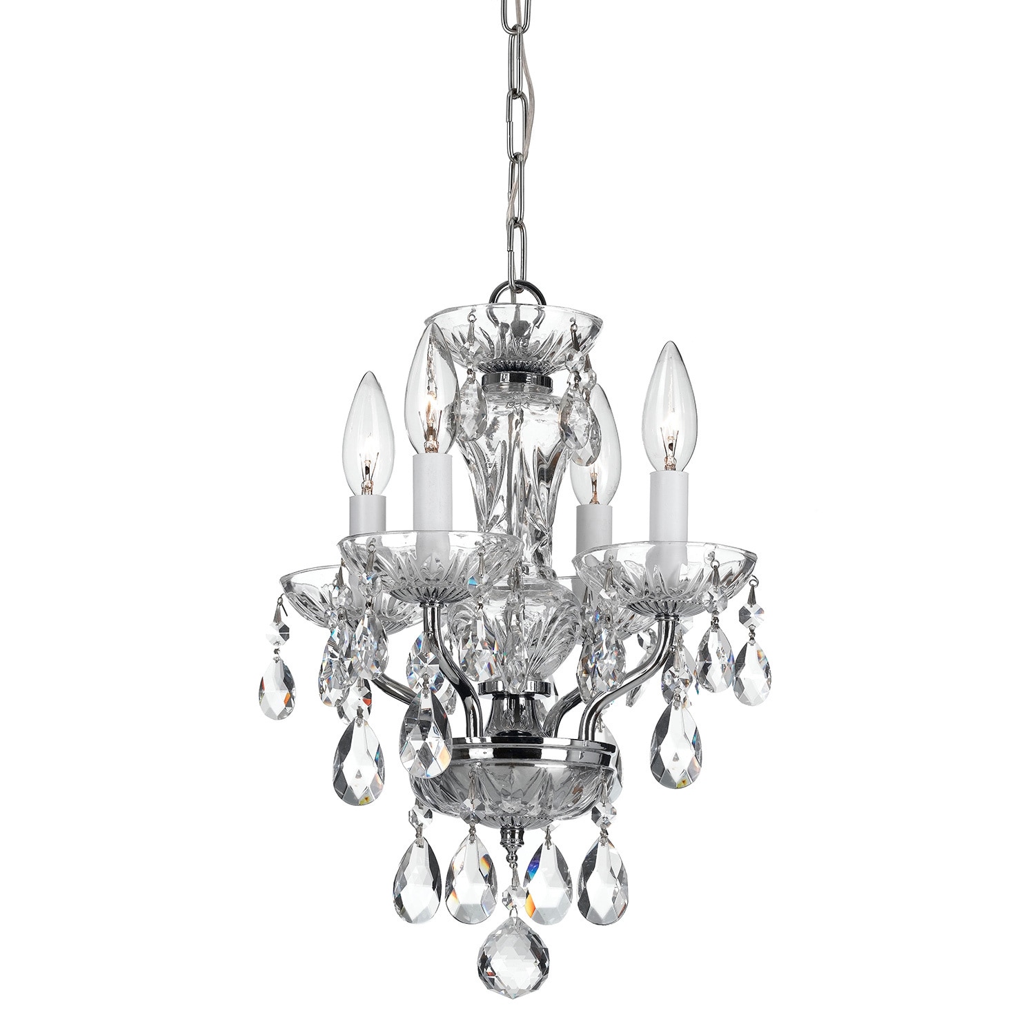 Crystorama Transitional 4-light Chrome/ Crystal Chandelier - Chandeliers For Bedrooms by Overstock.com