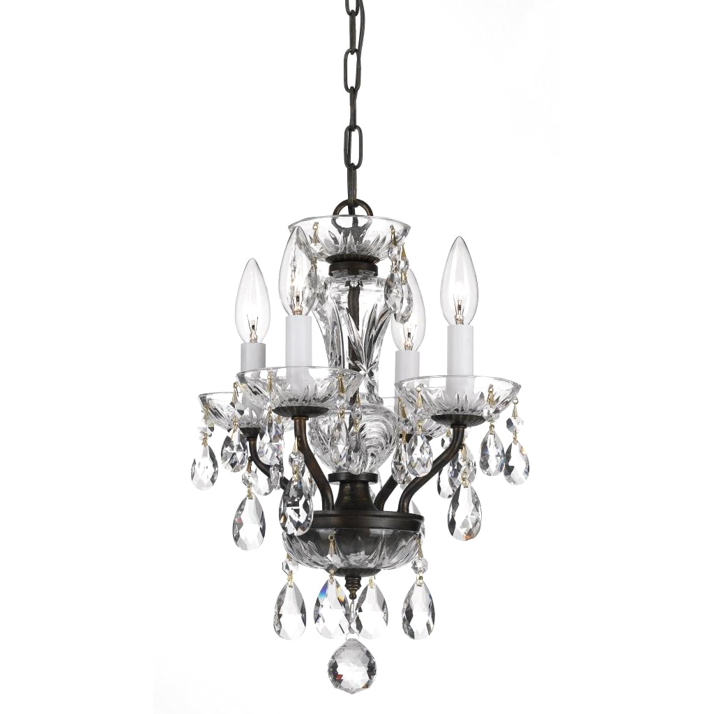 Crystorama Transitional 4-light English Bronze/ Crystal Chandelier - Chandeliers For Bedrooms by Overstock.com