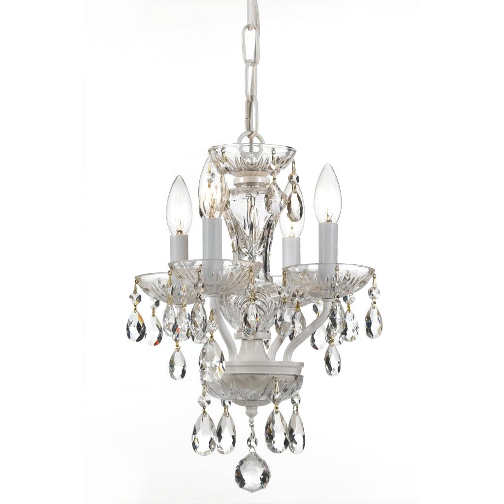 4-light Wet White/ Crystal Chandelier