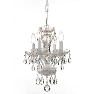 4-light Wet White/ Crystal Chandelier
