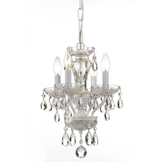 4-light Wet White/ Crystal Chandelier