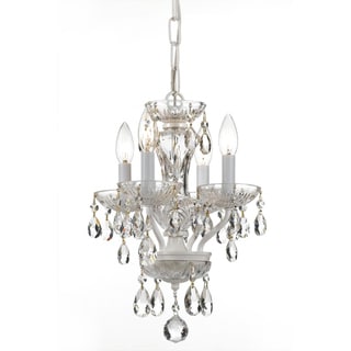 4-light Wet White/ Crystal Chandelier