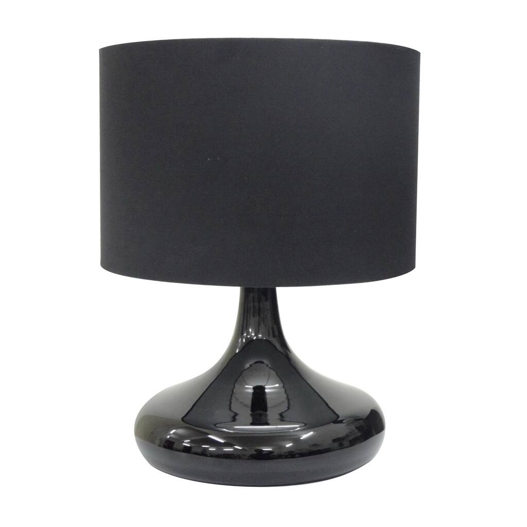Integrity 16.5-inch Black Opal Glass Table Lamp with Black Shade