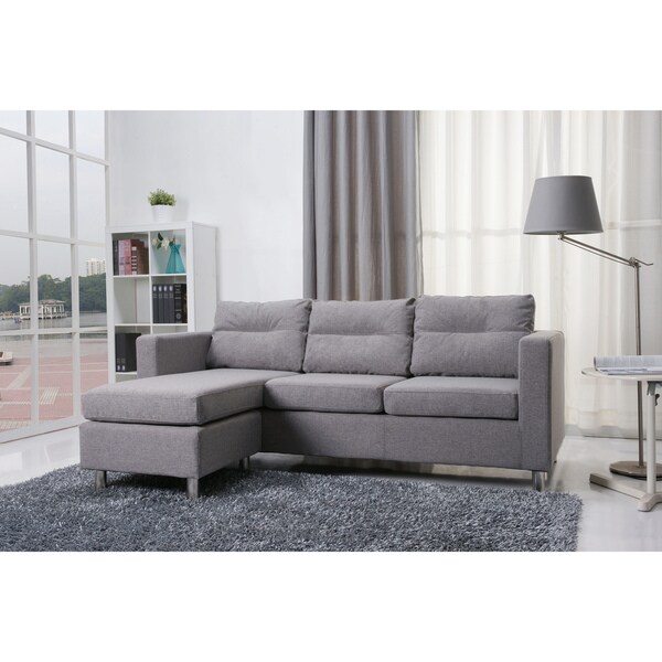 Shop Detroit Ash Convertible Sectional Sofa and Ottoman Free Shipping Today