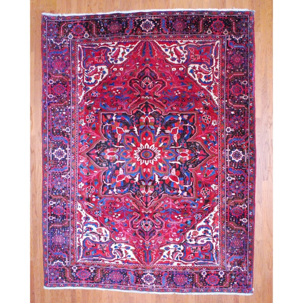 Shop Herat Oriental Handknotted Persian Heriz Red/ Black Wool Rug (9'9