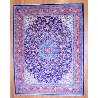 Persian Hand knotted 1960's Mahal Navy/ Red Wool Rug (10'7 x 13'7) 7x9   10x14 Rugs