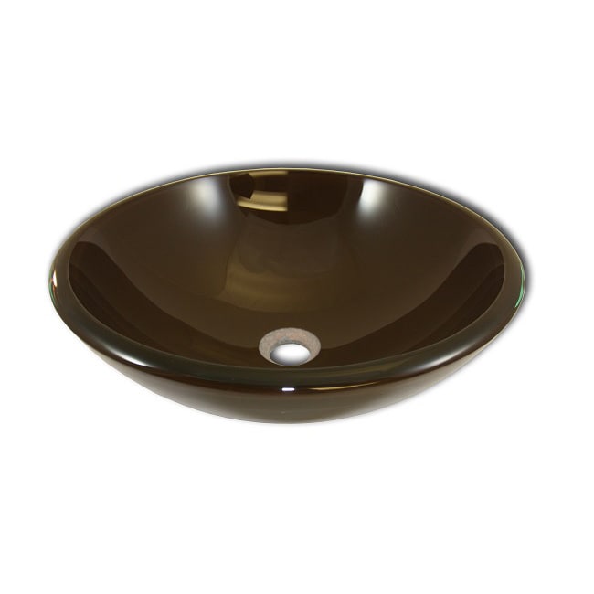 Tempered Glass Bathroom Hazelnut Brown Vessel Sink