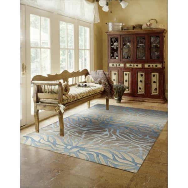 Nourison Contour Oversized Waterlilies Contemporary Area Rug