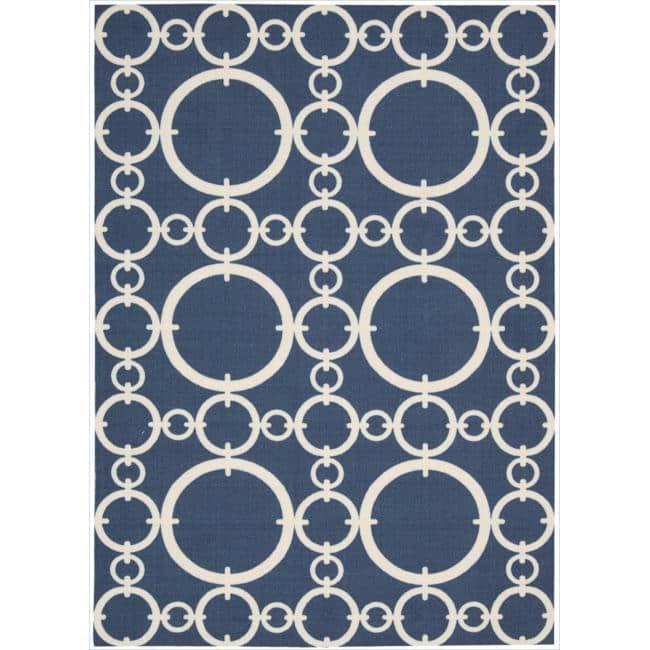 Waverly Sun N' Shade Indoor/Outdoor Area Rug - 5'3" x 7'5" - Dark Blue