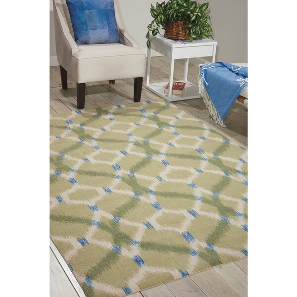 Waverly Sun N' Shade Izmir Ikat Avocado Area Rug by Nourison - 7'9 x 10'10