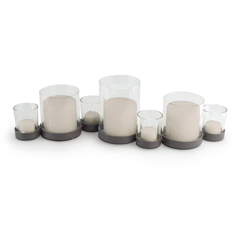 Rustic Iron and Glass Multiple Candle Holder