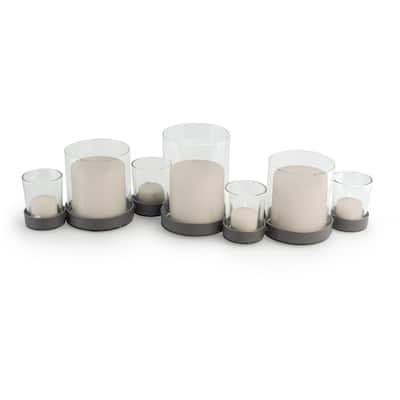 Rustic Iron and Glass Multiple Candle Holder
