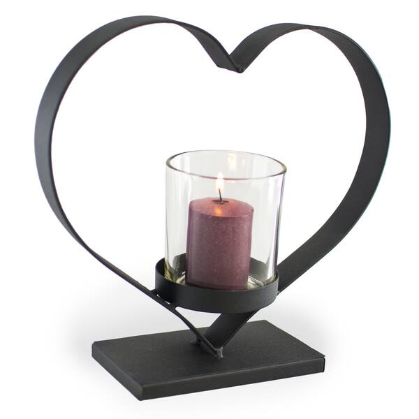Iron Heart/ Glass Candle Holder Bed Bath & Beyond 7860850
