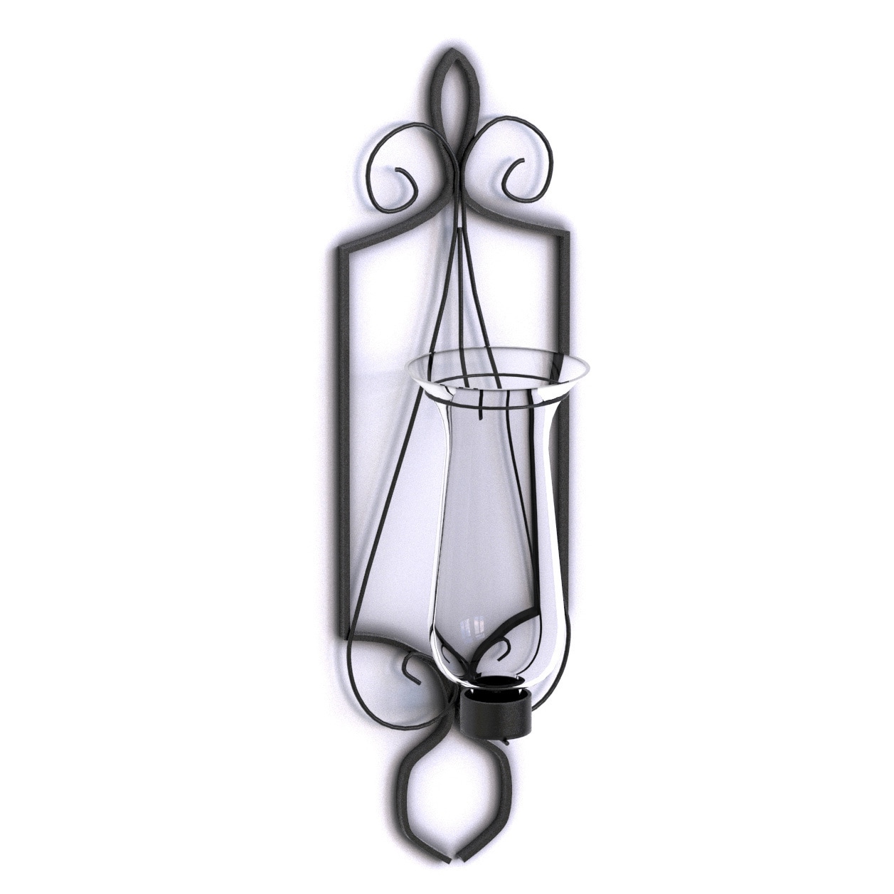 Tuscan Iron/ Glass Wall Sconces (set Of 2)