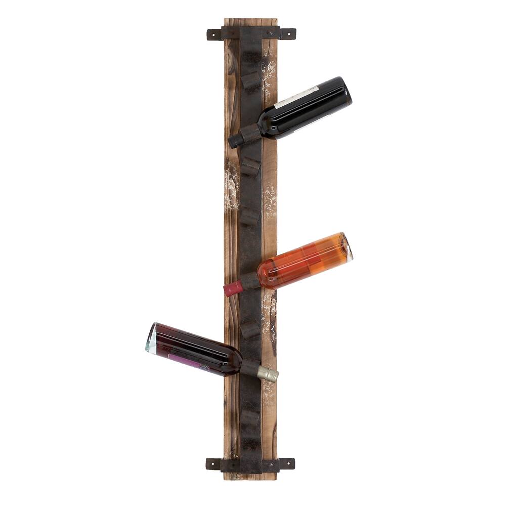 Reclaimed Wood and Aged Metal Wall-mount 6-bottle Wine Rack