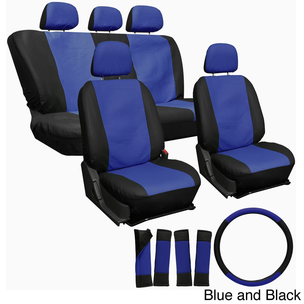 Oxgord Pu Synthetic Leather 17 piece Seat Cover Set For Quality Imitation Leather Seats