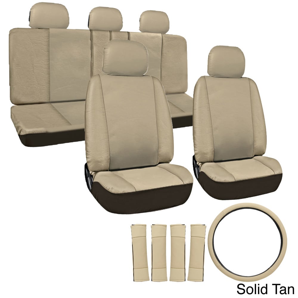 Oxgord Pu Synthetic Leather 17 piece Seat Cover Set For Quality Imitation Leather Seats