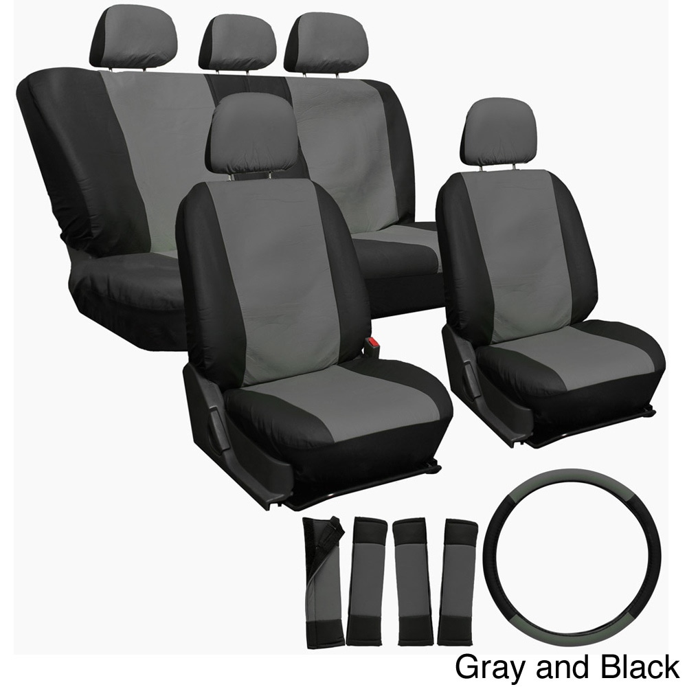 Oxgord Pu Synthetic Leather 17 piece Seat Cover Set For Quality Imitation Leather Seats