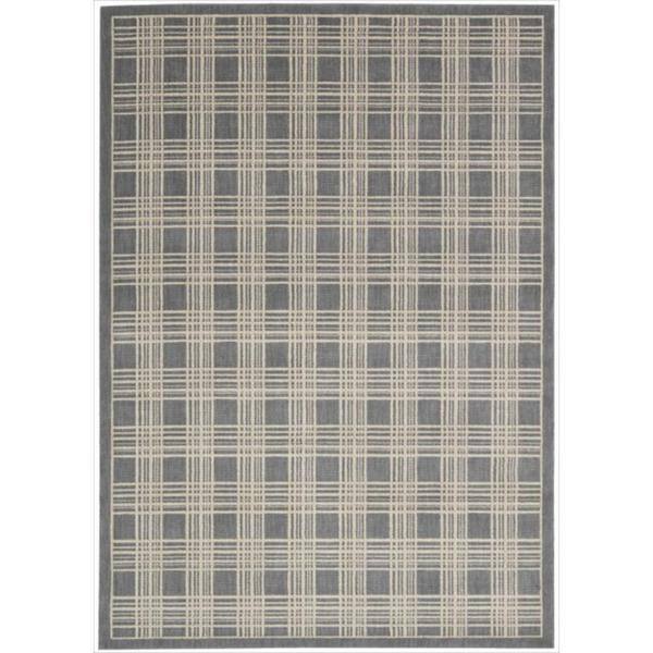 Kailash Grey Plaid Rug 5'3 x 7'5 Overstock 7861129