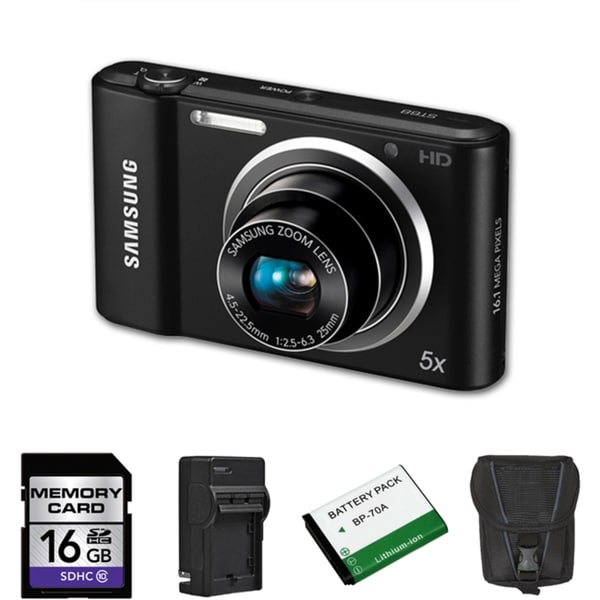 Samsung ST68 16MP Digital Camera Bundle Samsung Point & Shoot Cameras