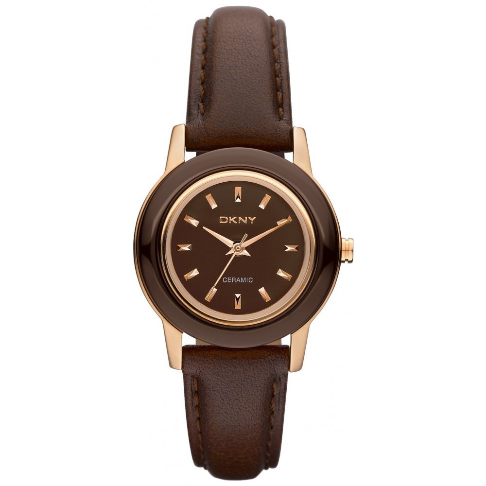 dkny leather strap watch ladies