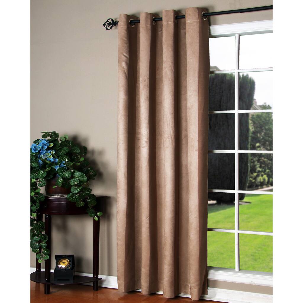 Habitat Brown Faux-suede 84-inch Curtain Panels (2) - 54 x 84