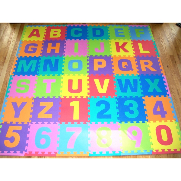 Puzzle Mat Letters Numbers 36-piece Foam Play Mat - Free 