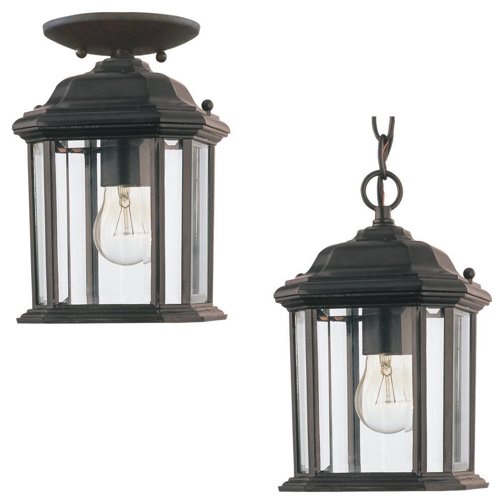 Sea Gull Lighting Kent 1-light Black Outdoor Pendant