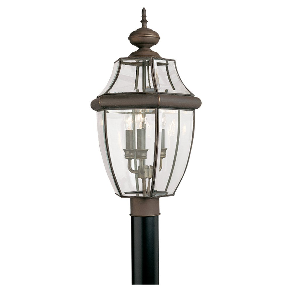 Sea Gull Lighting Lancaster 3 light Antique Bronze Outdoor Post Lantern