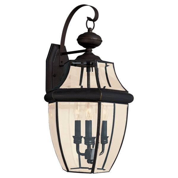 Shop Lancaster Bronze Outdoor 3 Light Wall Lantern Free Shipping