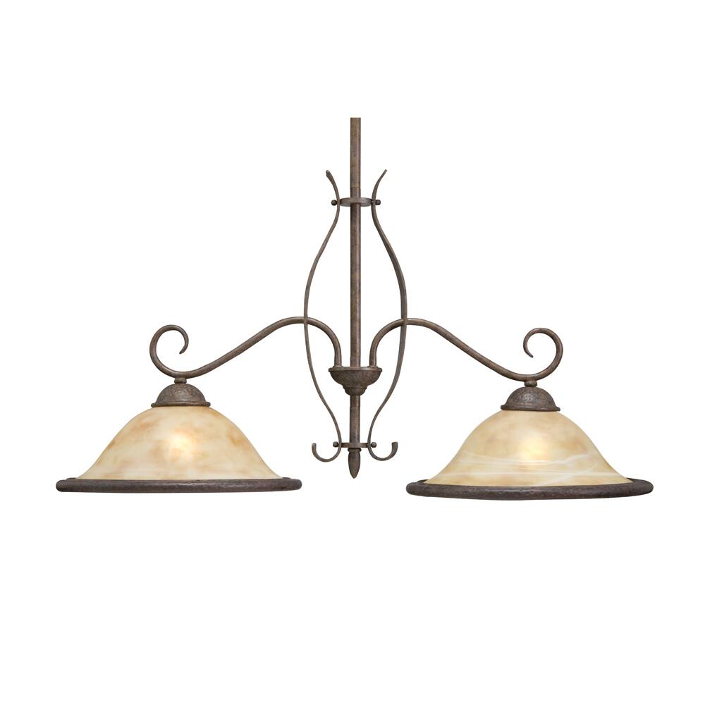 Transitional 2-Light Aged Iron Island Light