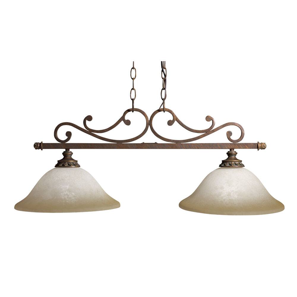 Transitional 2-Light Golden Bronze Island Light