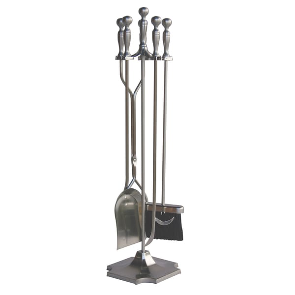 Blue Rhino UF 5 piece Satin Pewter Fire Tool Set   Shopping