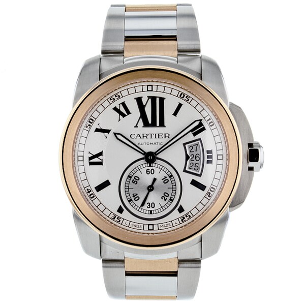 silver cartier watch mens