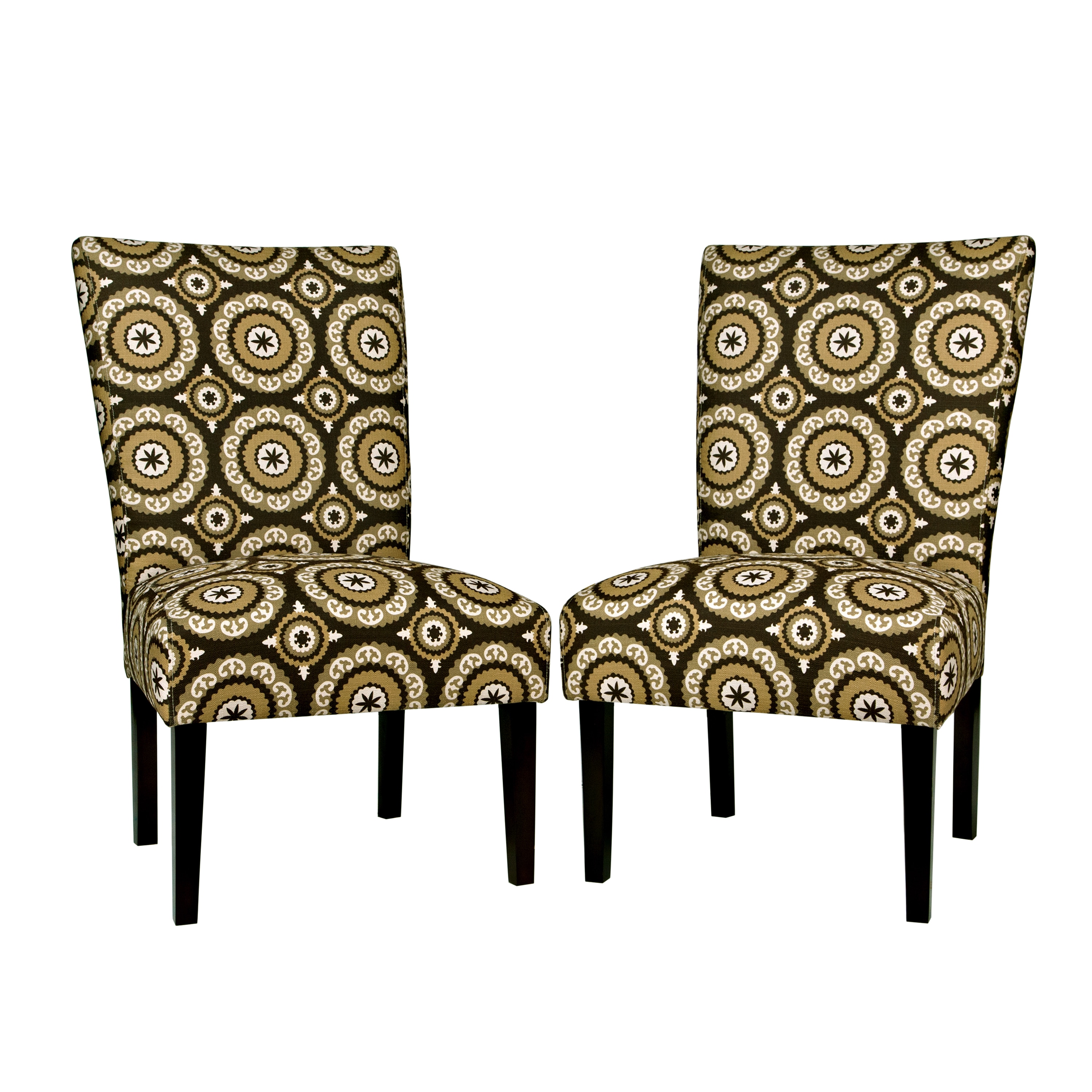 angeloHOME Bradford Modern Pinwheel Chocolate Brown Armless Chair Set