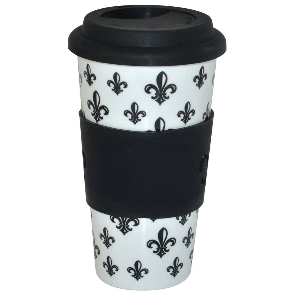 KitchenWorthy Ceramic Fleur De Lys Tumbler