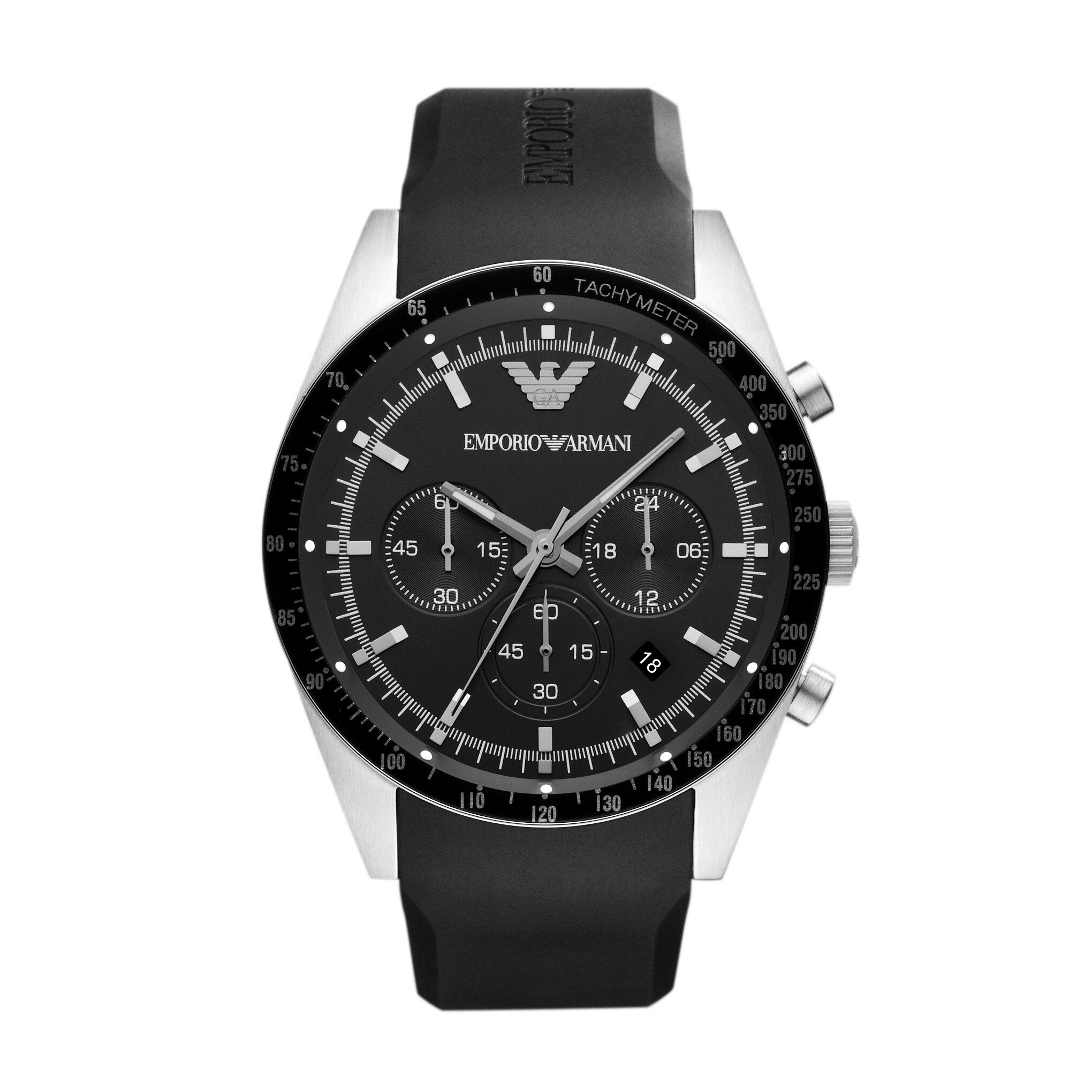 emporio armani tachymeter black watch