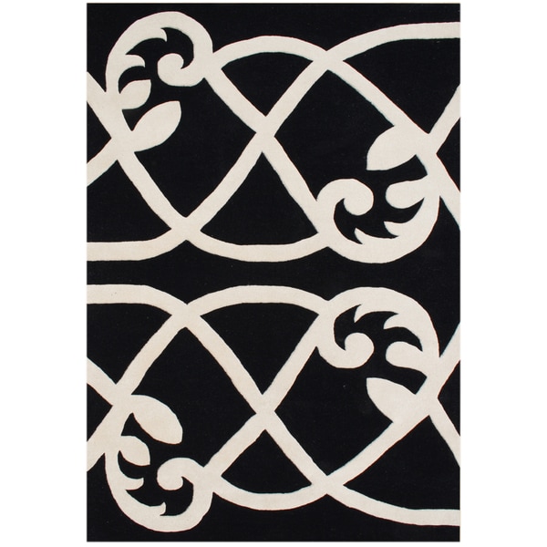 Handmade Alliyah Black Blended Wool Area Rug (9 x 12)