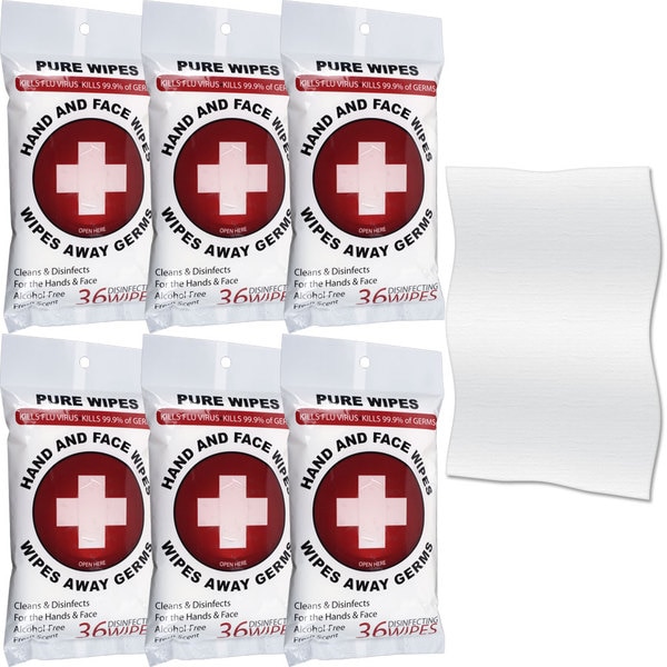 216 Pure First AId Disinfecting Wipes for Hands and Face PURE Antibacterial