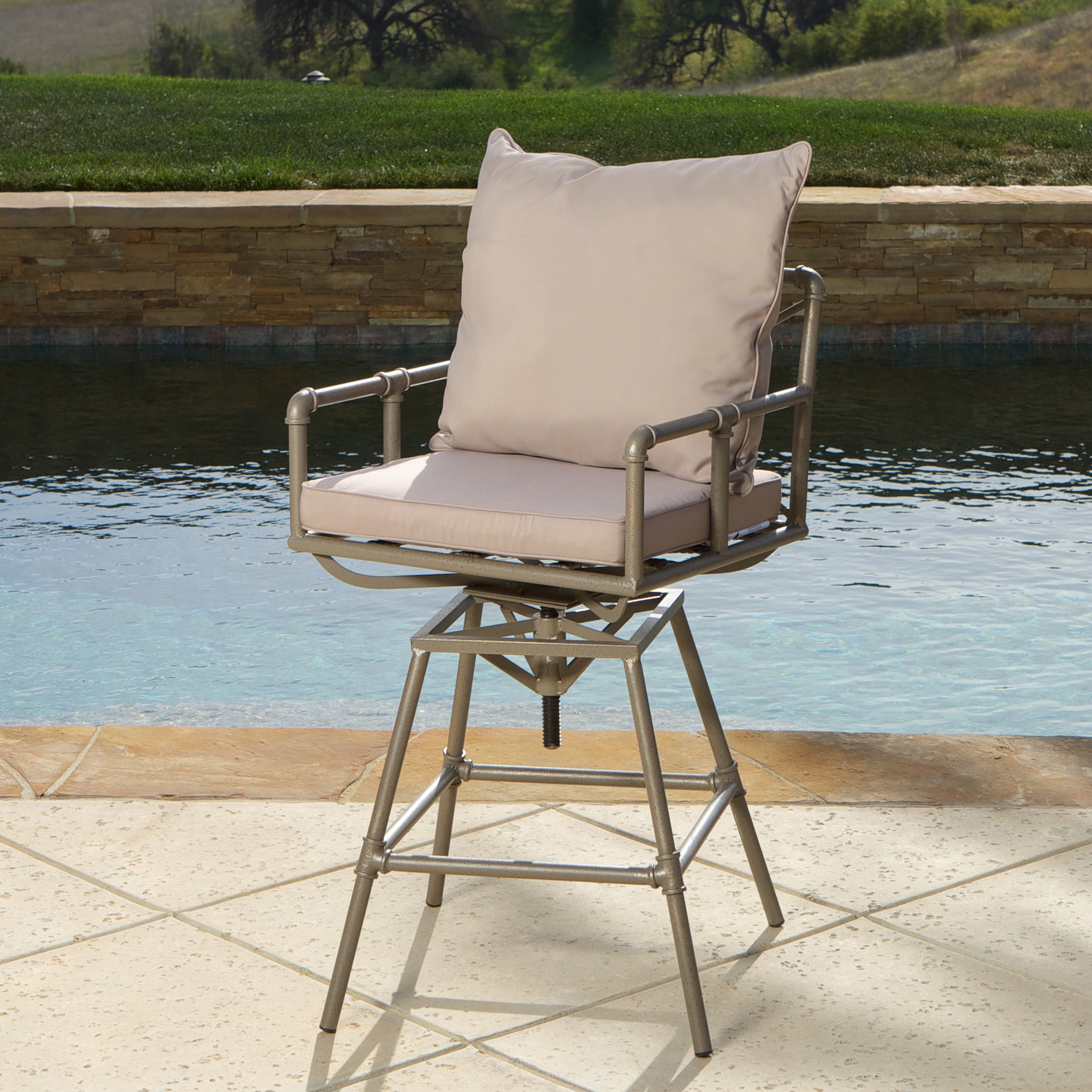 Northrup Pipe Outdoor Adjustable Barstool