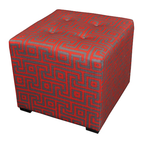 Sole Designs Red 4-button Tufted Ottoman