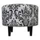 preview thumbnail 1 of 1, Sole Designs Sophia Traditions Black and White Damask Round Ottoman