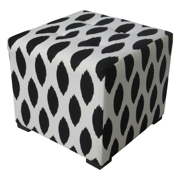 Sole Designs Black/ White Tufted Ottoman Sole Designs Ottomans